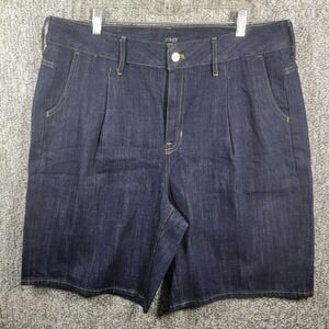 J.Crew Denim Shorts Dark Wash Pleated Casual - Womens Size 33